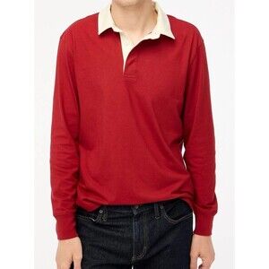 J. Crew Red and Cream Polo Shirt